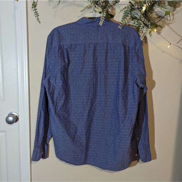 J. Crew Quality Woven Blue Polka Dot Cotton Button Up Shirt Size Large - Picture 7 of 7